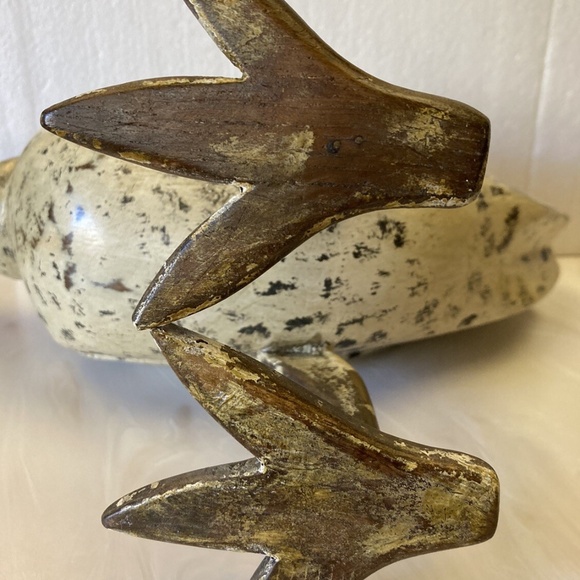 Vintage Smith & Hawken Carved Teak Wood Hen w/eggs FOLK ART French Farm Country - Picture 7 of 13